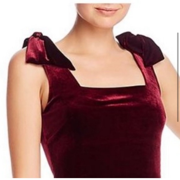AQUA WOMENS NWT VELVET Bow Strap Party Dress, New with tags, SZ L - Picture 3 of 4